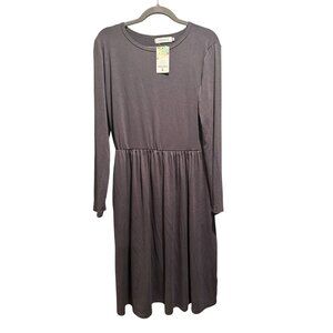 NEW Nenona Soft Knit Midi Dress Size L – Cozy Long Sleeve Fall Chic cottagecore